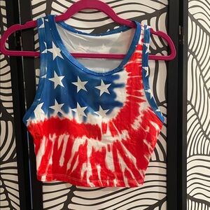 Patriotic Tie-Dye Crop Top